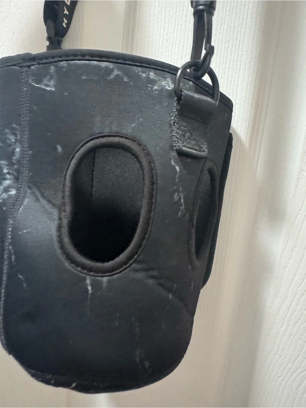 HydroJug Black Crossbody Bottle Carrier with Logo Strap